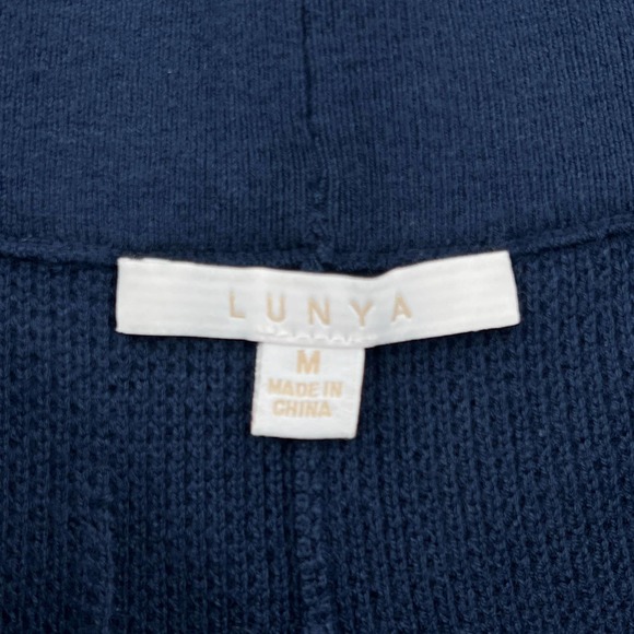 LUNYA Pants Womens Medium Blue Cozy Cotton Silk Jogger Deep Blue Waffle NWOT - Picture 10 of 16